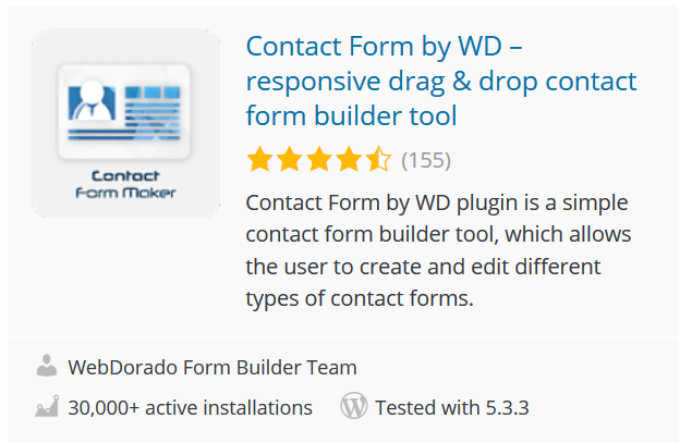 Contact Form by WD – responsive drag & drop contact form builder tool